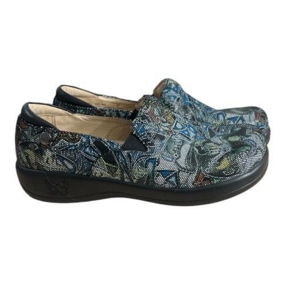 Alegria By PG Lite KEL-442 Women Leather Mule Clog Size 37 US 7/7.5 Multicolor